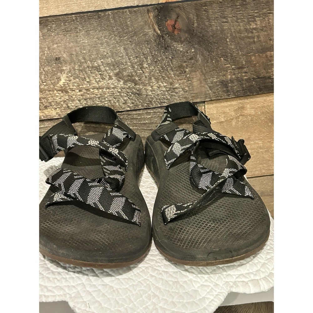 Chaco Z/CLOUD ADJUSTABLE CUSHIONED SANDALS Mens Size 12 Black/white Gum Outsole